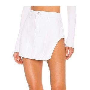 Abby Slit Mini Skirt in White